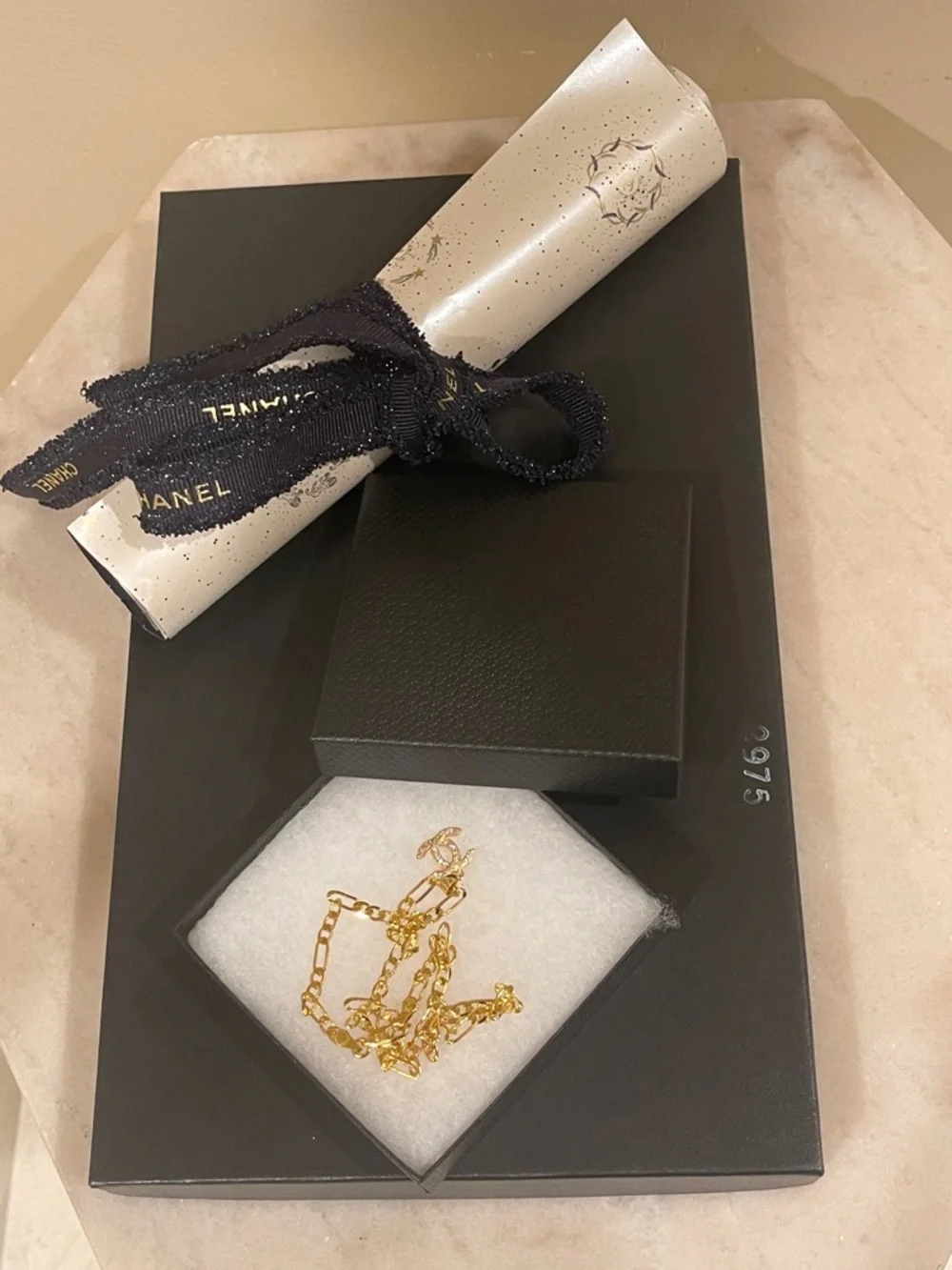Chanel Gold-Tone Interlocking Logo Pendant And Chain Necklace - Picture 10 of 10